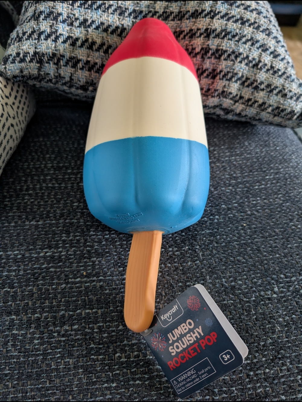 Jumbo Squishy Rocket Pop - Red, White, Blue